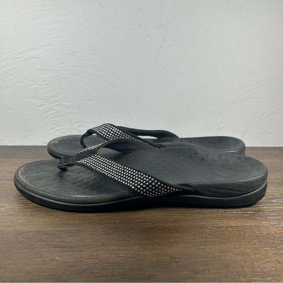 Vionic Women's Black Sparkle Tide Thong Sandals size 8.5 - Picture 3 of 6